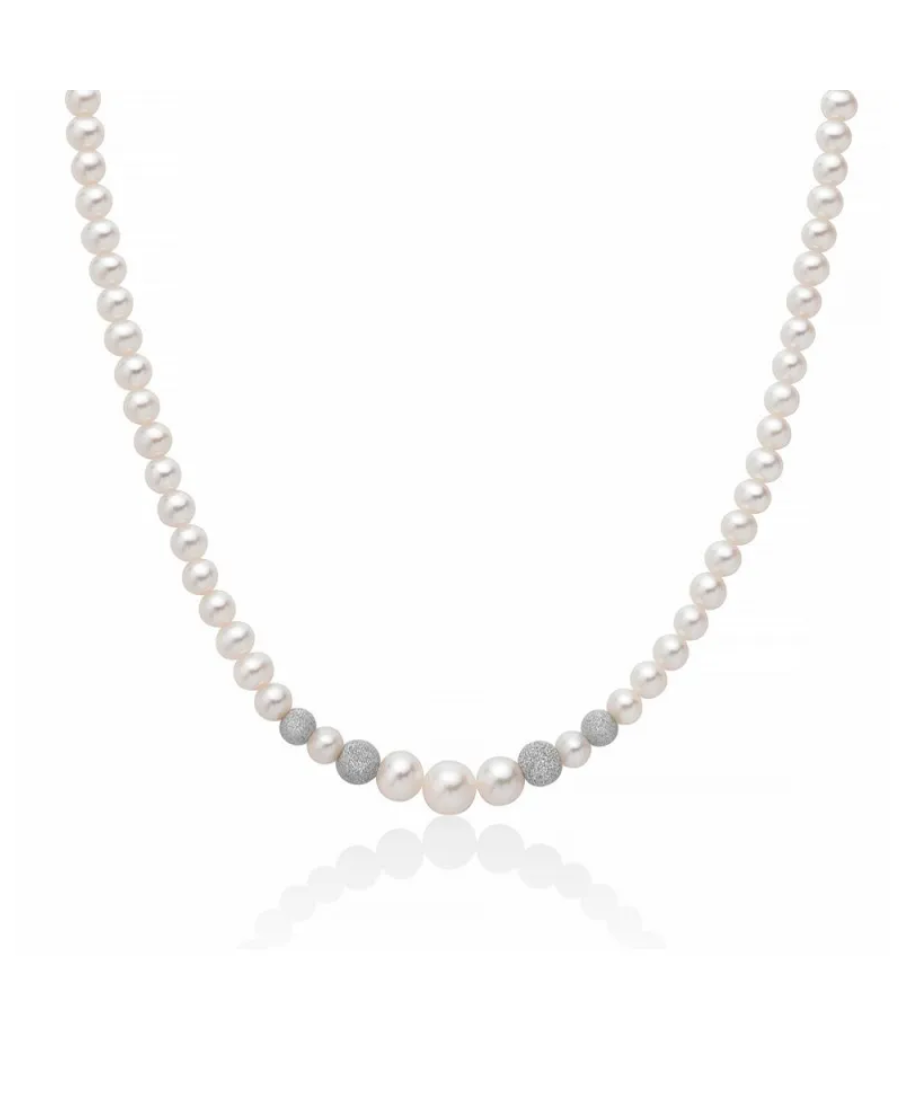 Miluna Collana Filo di Perle con Boule Fantasia