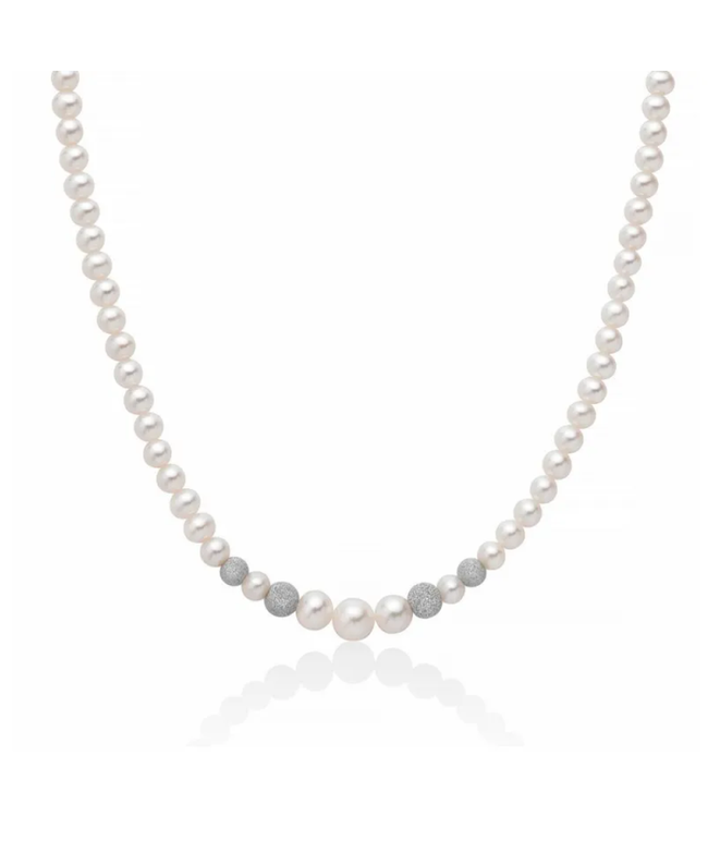 Miluna Collana Filo di Perle con Boule Fantasia