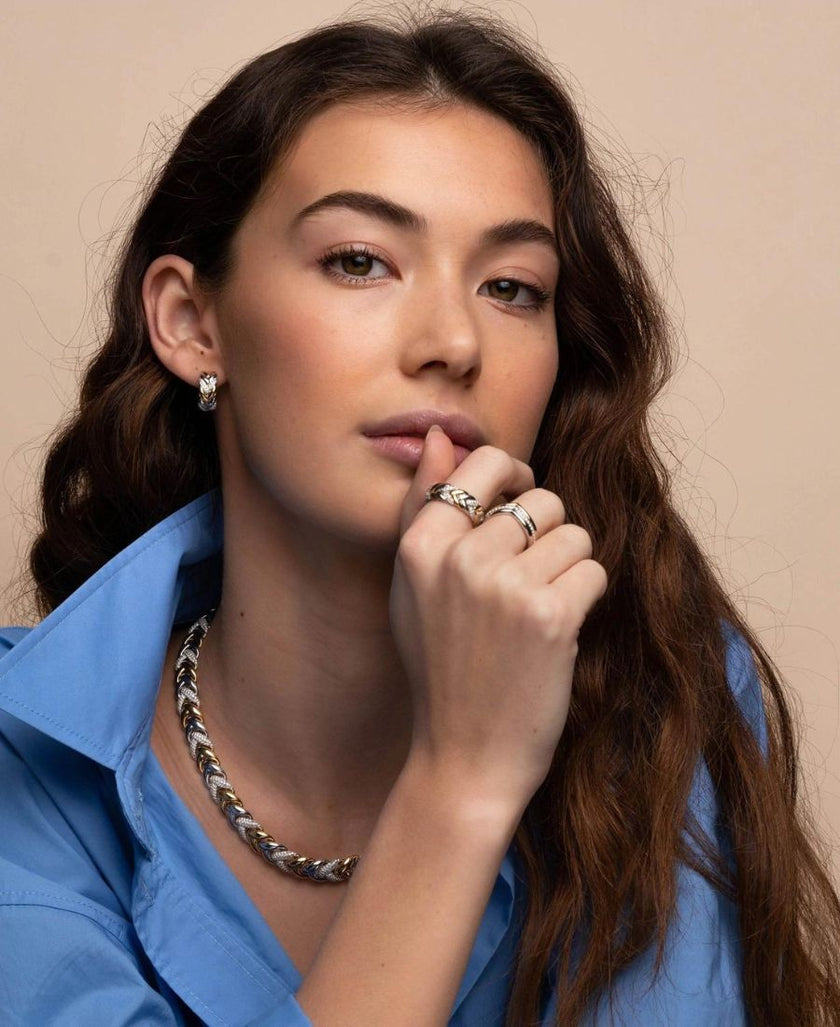 Ti Sento Milano Anello Onda Bicolor