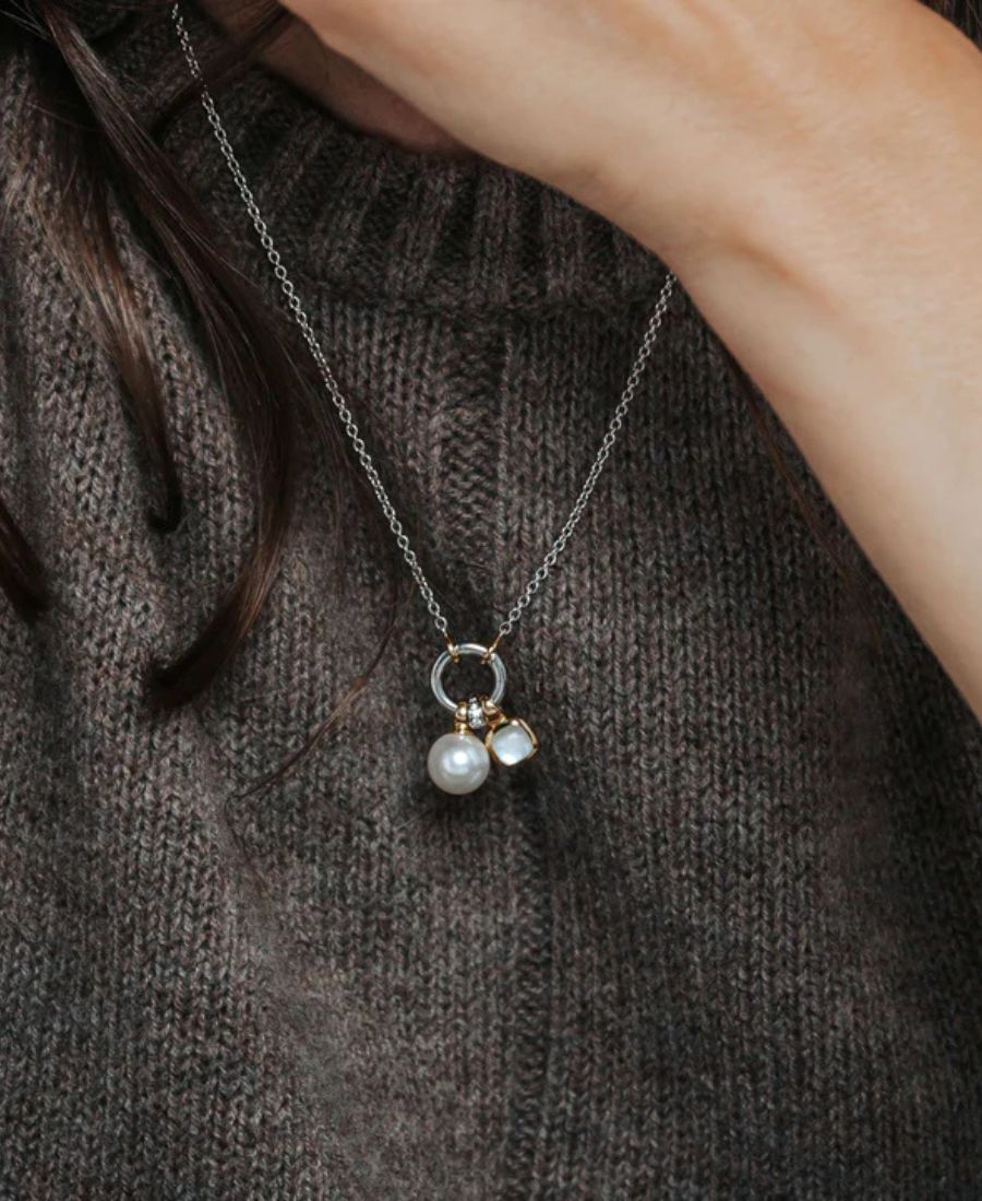 Ti Sento Milano Collana Argento Bicolor Con Perla