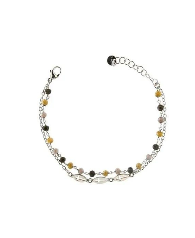 Rue Des Mille Bracciale Unisex con Croci Doppio Filo Tangle