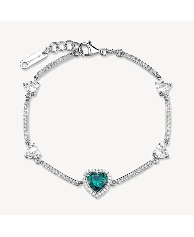 Brosway Bracciale Argento Fancy Cuore Verde