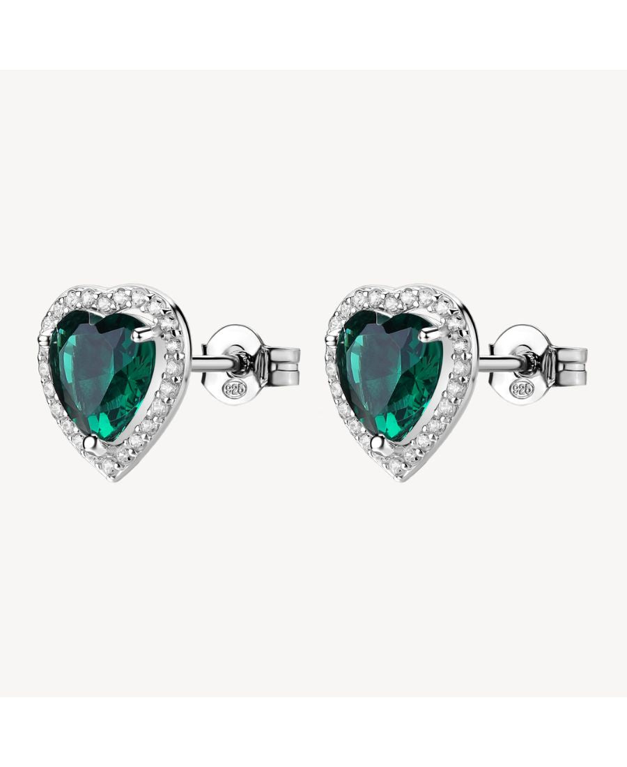 Brosway Orecchini Argento Fancy Cuore Verdi