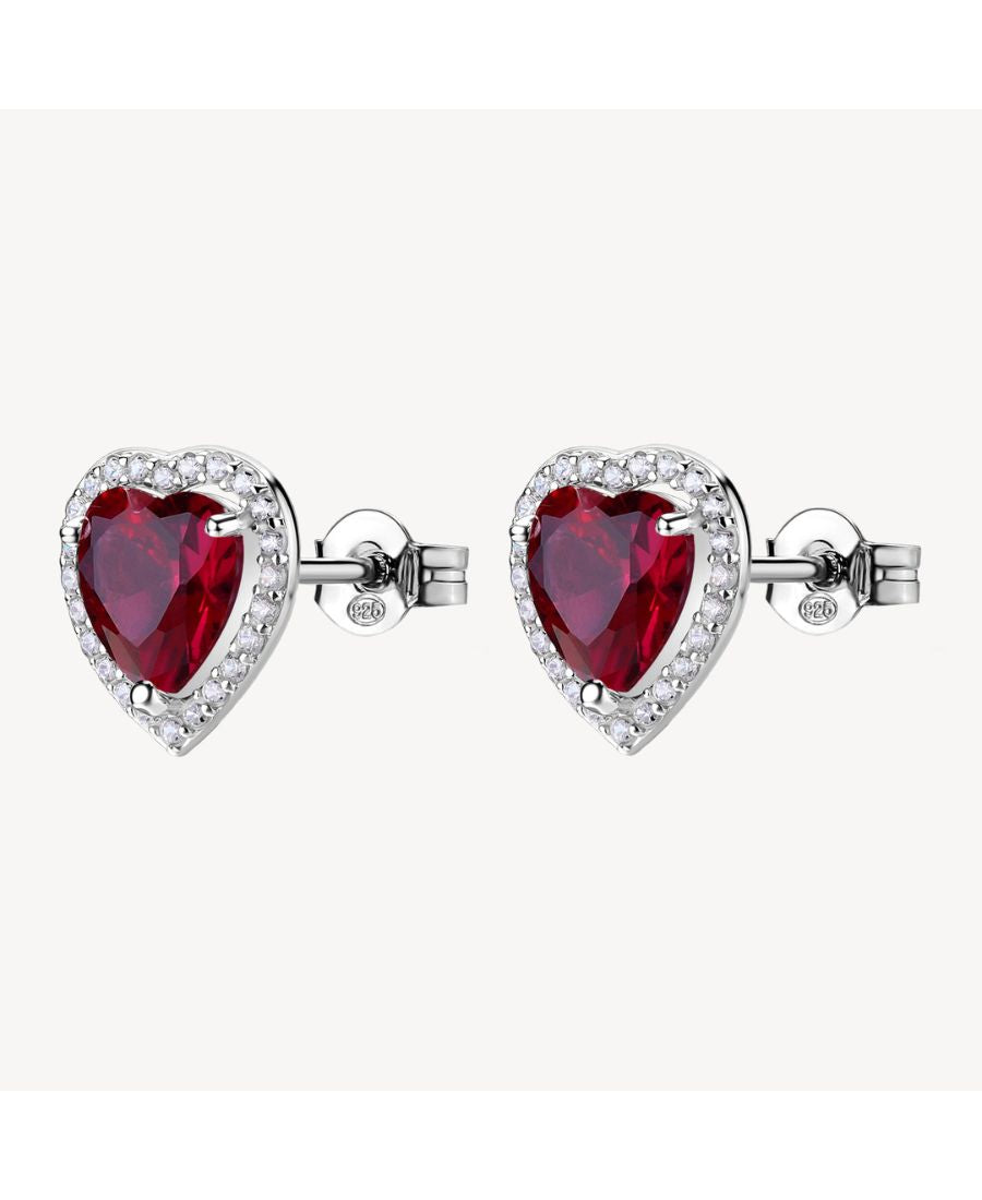 Brosway Orecchini Argento Fancy Cuore Rosso
