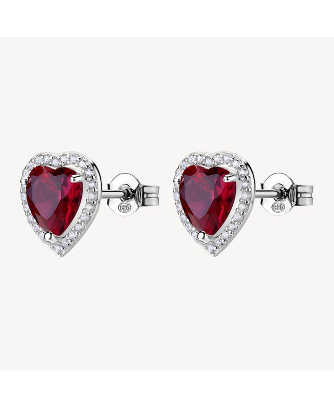 Brosway Orecchini Argento Fancy Cuore Rosso