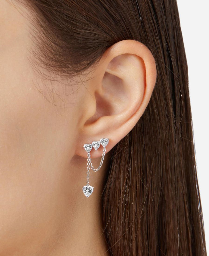 Chiara Ferragni Orecchini Pendenti Cuori Silver