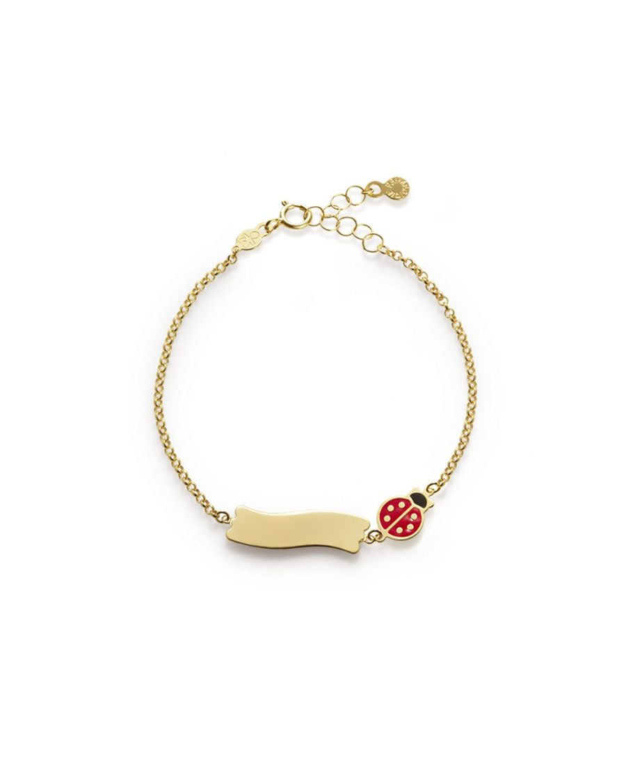 LeBebè Bracciale Fortuna con Coccinella e Targhetta
