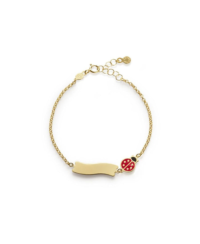 LeBebè Bracciale Fortuna con Coccinella e Targhetta