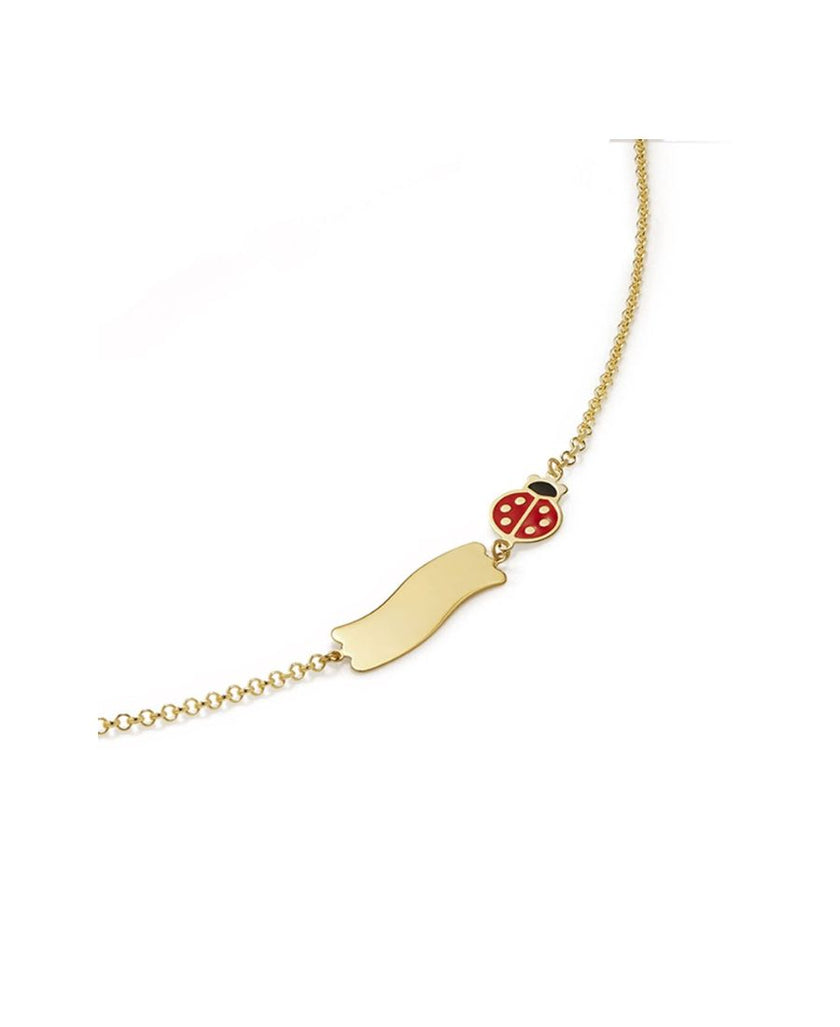 LeBebè Bracciale Fortuna con Coccinella e Targhetta