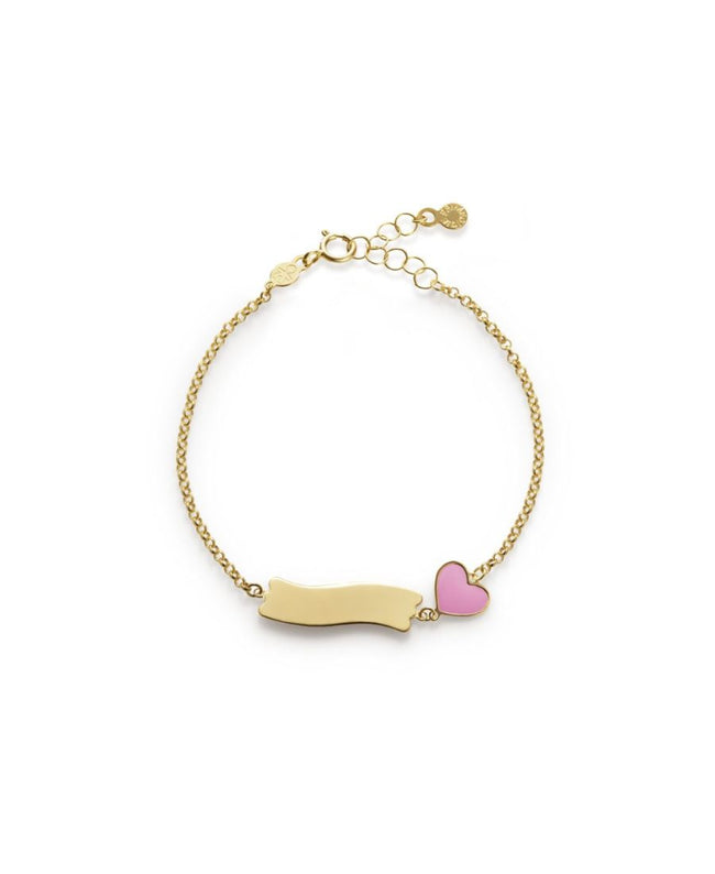 LeBebè Bracciale Fortuna con Cuore e Targhetta