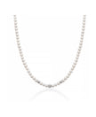 Miluna Collana Filo di Perle con Boule in Oro Bianco