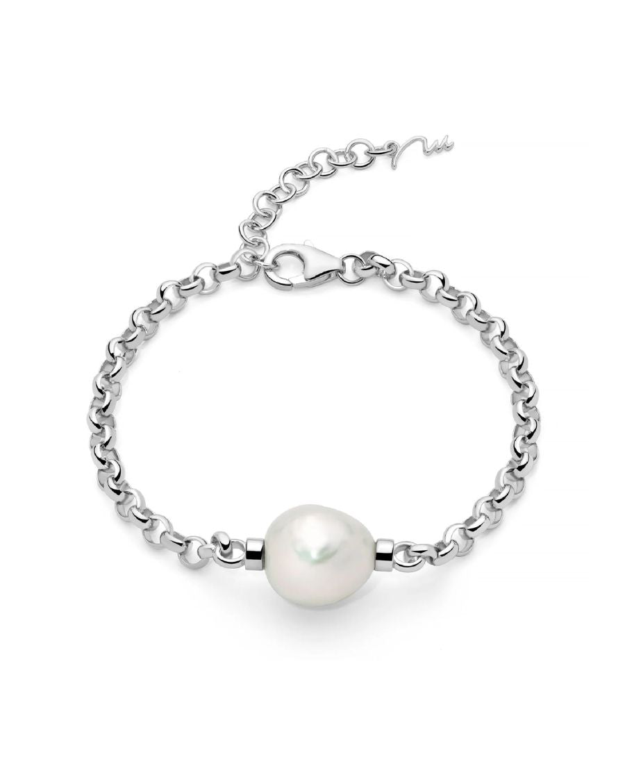 Miluna Bracciale in Argento e Perla Barocca