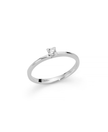 Miluna Anello Solitario in Oro Bianco e Diamante