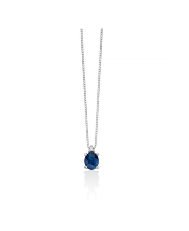 Miluna Collana Zaffiro Ovale e Diamante
