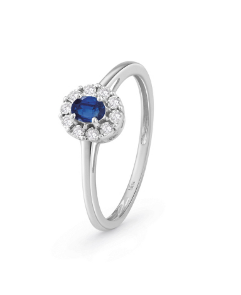 Bliss Anello con Diamanti e Zaffiro Regal