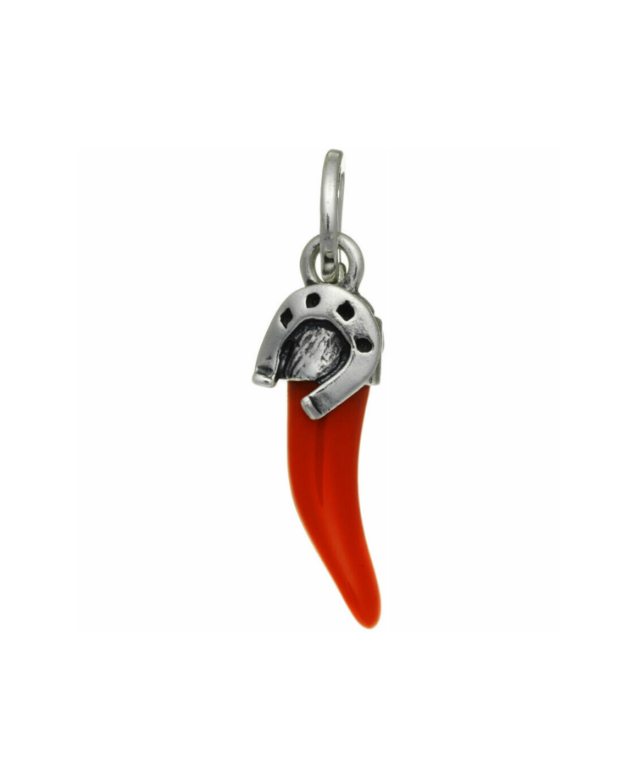 Giovanni Raspini Charm Corno Rosso con Ferro di Cavallo