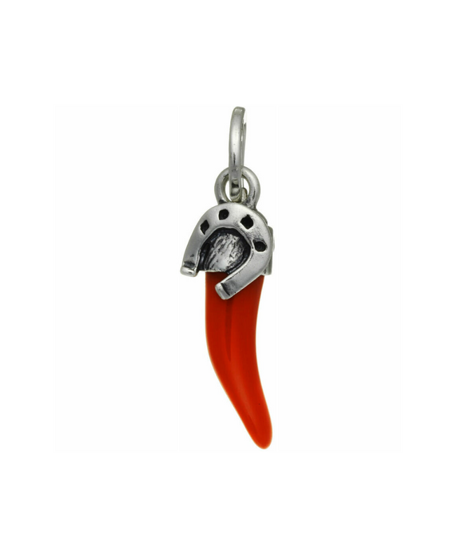 Giovanni Raspini Charm Corno Rosso con Ferro di Cavallo