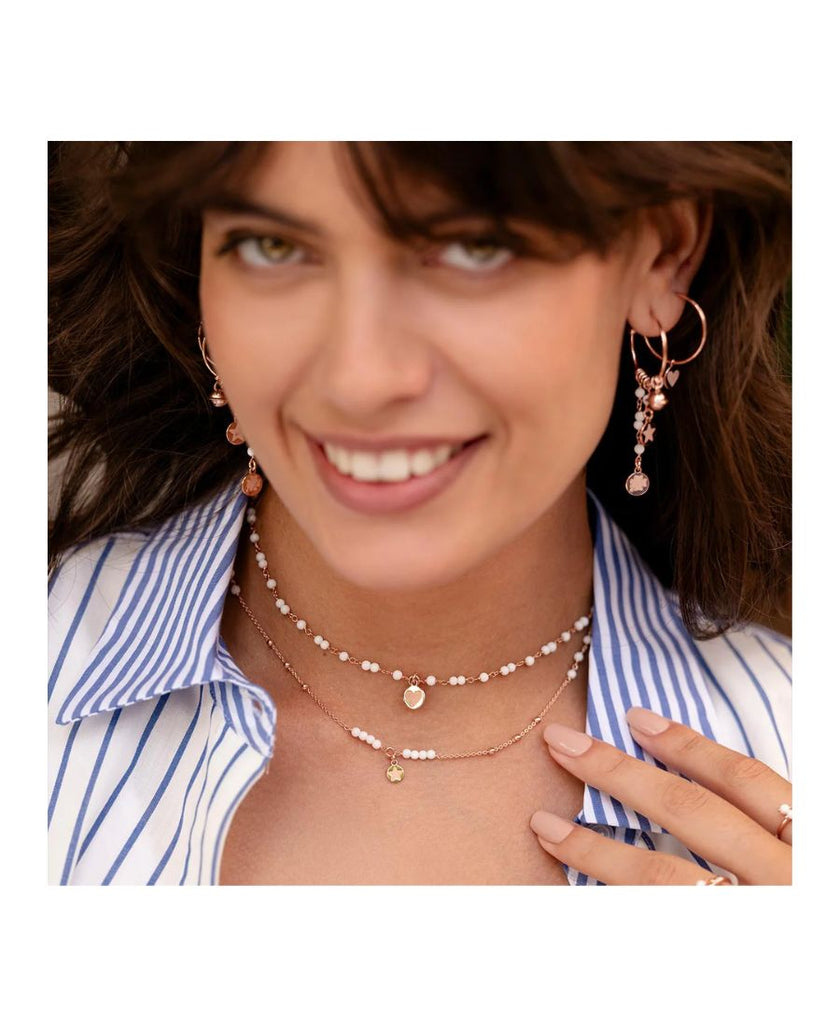 Rue Des Mille Girocollo Pietre Incatenato Gipsy White