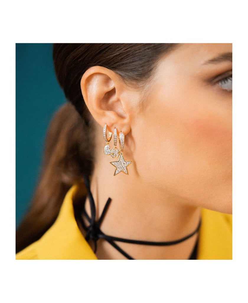 Rue Des Mille Mono-Orecchino Hoop Cuore Small - Stardust Ten