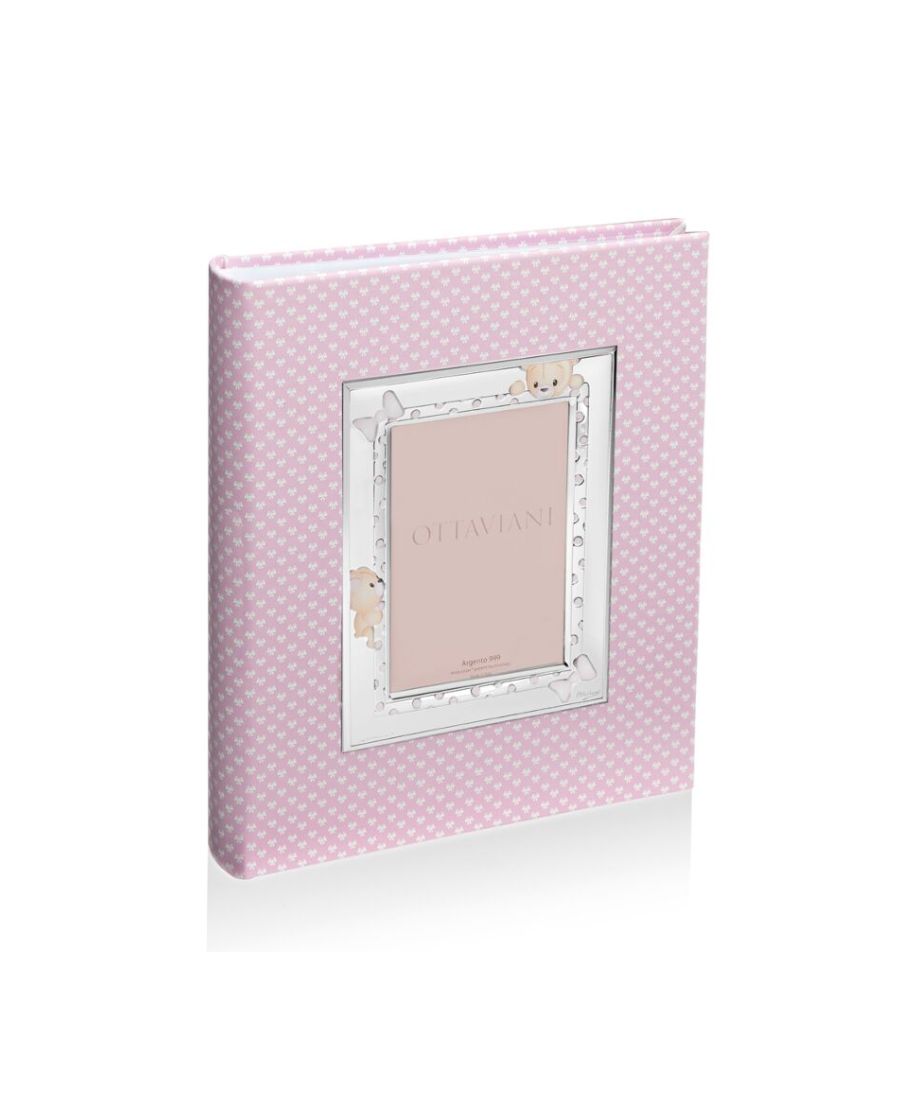 Album Fotografico Bimba Orsetto Ottaviani – Colore Argento E Rosa, Dimensioni 20x25 Cm, Perfetto Per Ricordi Preziosi!