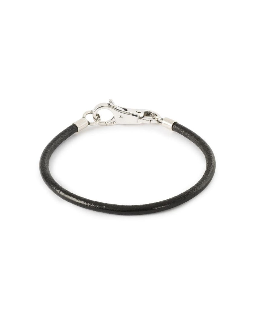Trollbeads Bracciale Base in Pelle Nero e Argento