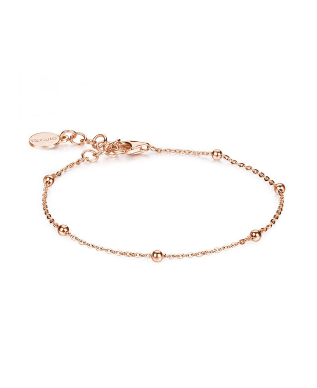 Rosato Bracciale Morbido con Palline Dorato Rosa