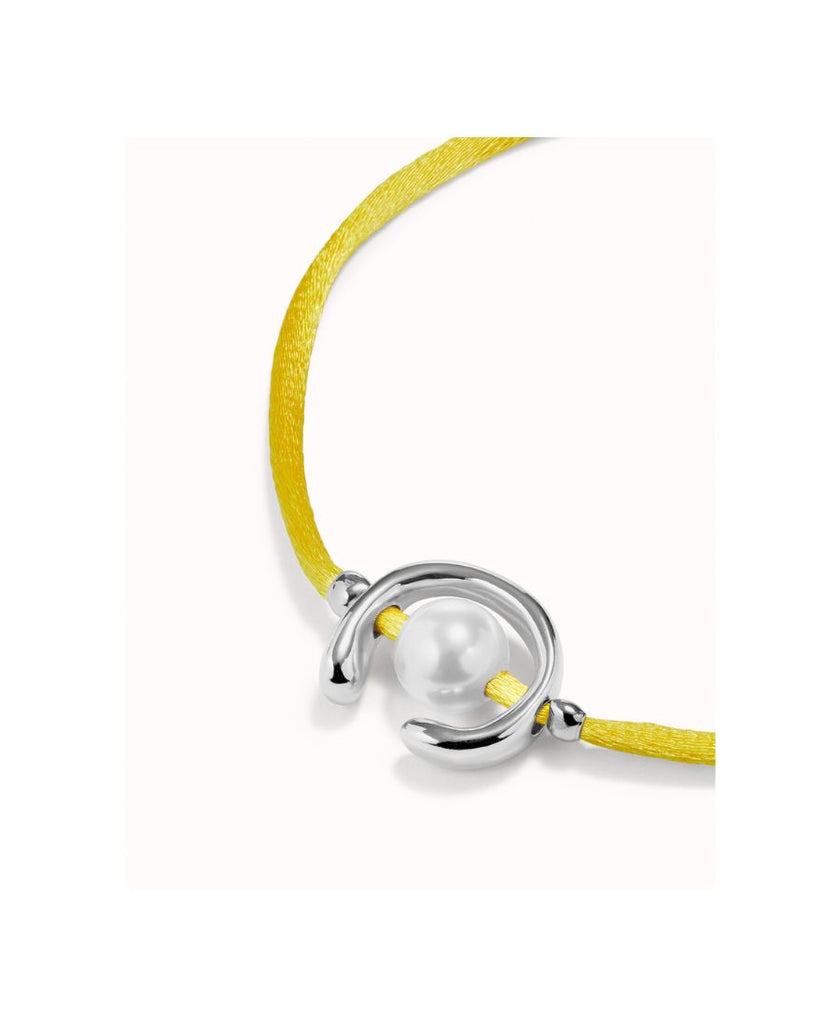 UNO de 50 Bracciale in Filo Giallo con Perla placcato Argento
