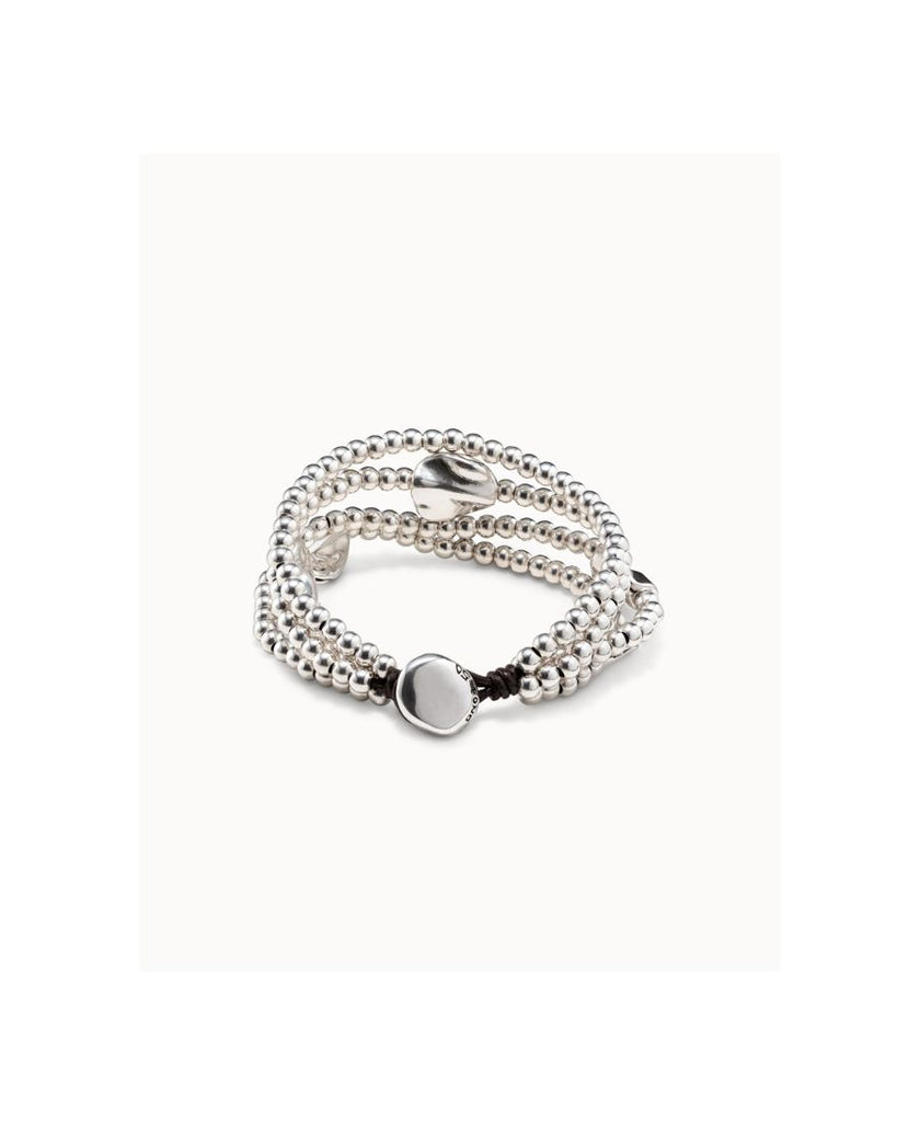 UNOde50 Bracciale a tre giri in cuoio marrone e argento Sterling