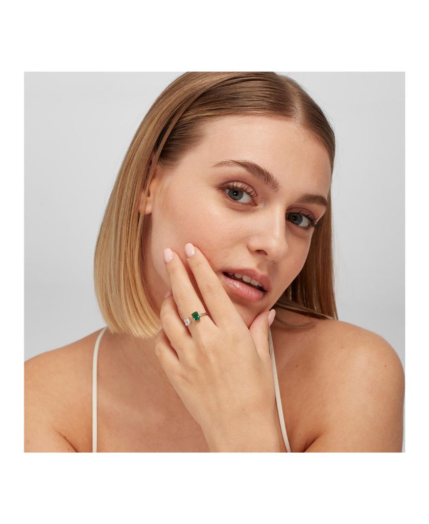 Brosway Anello Argento Fancy Verde e Bianco