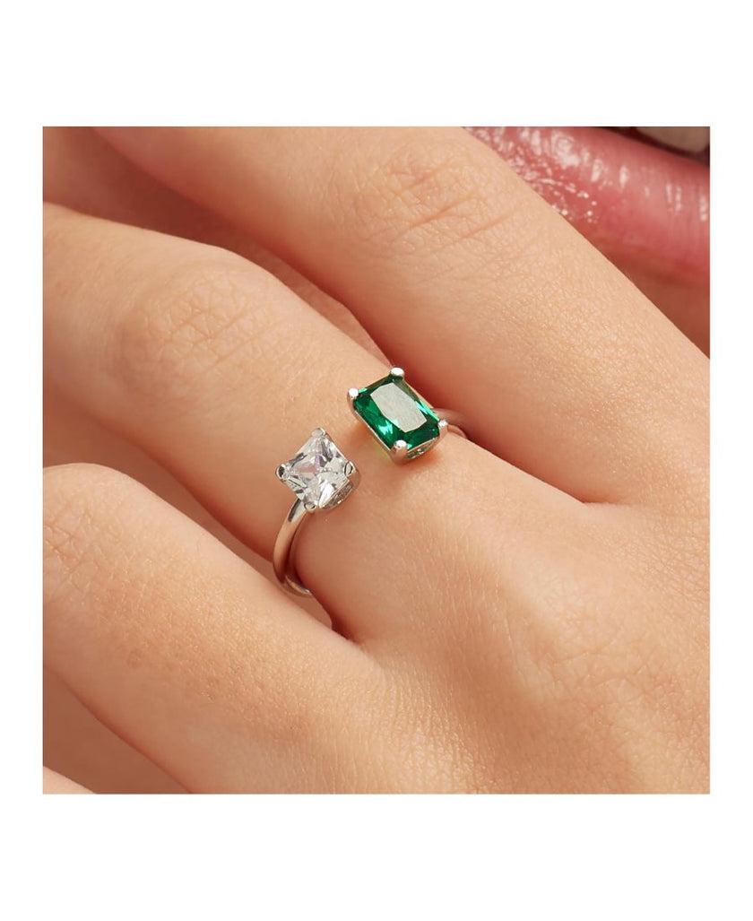Brosway Anello Argento Fancy Verde e Bianco