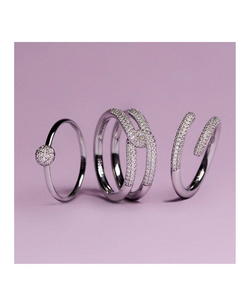 Rosato Anello Fascia in Argento Bianca
