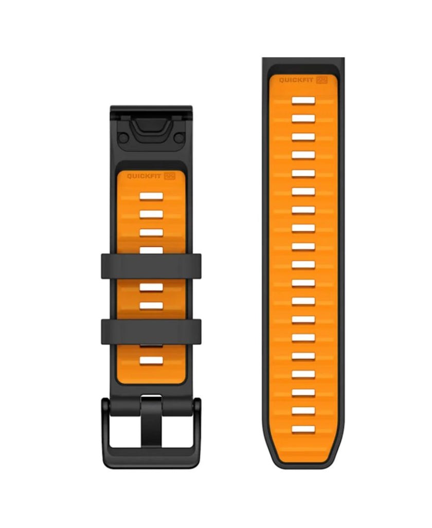 Garmin Cinturino QuickFit® 22mm Graphite/Spark Orange Silicone