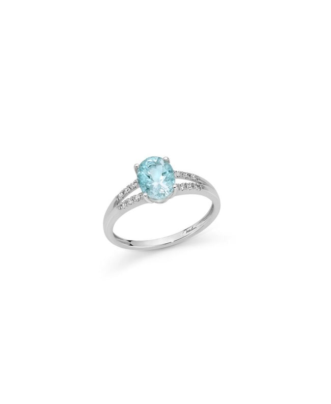 Miluna Anello con Acquamarina e Diamanti