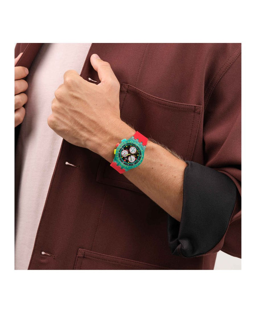 Swatch Orologio NEON EMERALD CHRONO