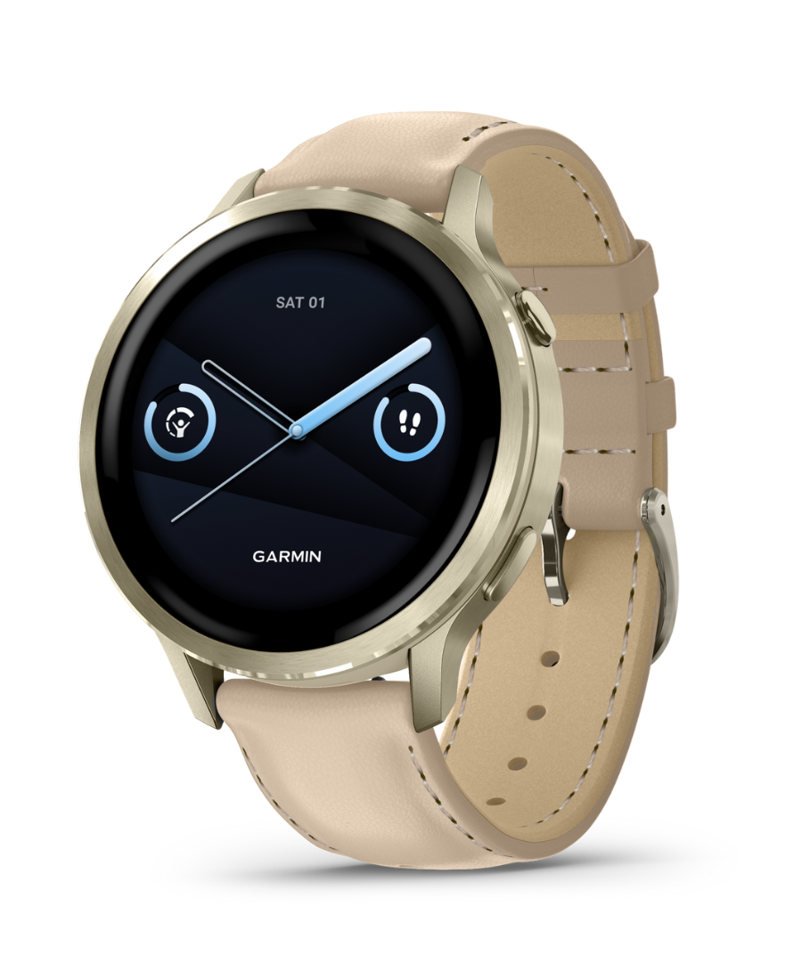 Garmin Venu® 4 - 41 mm, Lunar Gold & Beige Leather