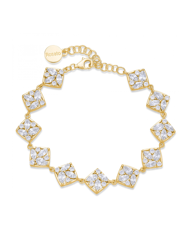Rosato Bracciale Morbido Rombi Dorato Gemma