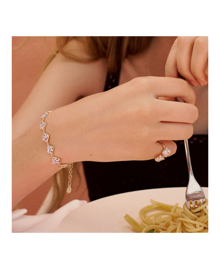 Rosato Bracciale Morbido Rombi Dorato Gemma