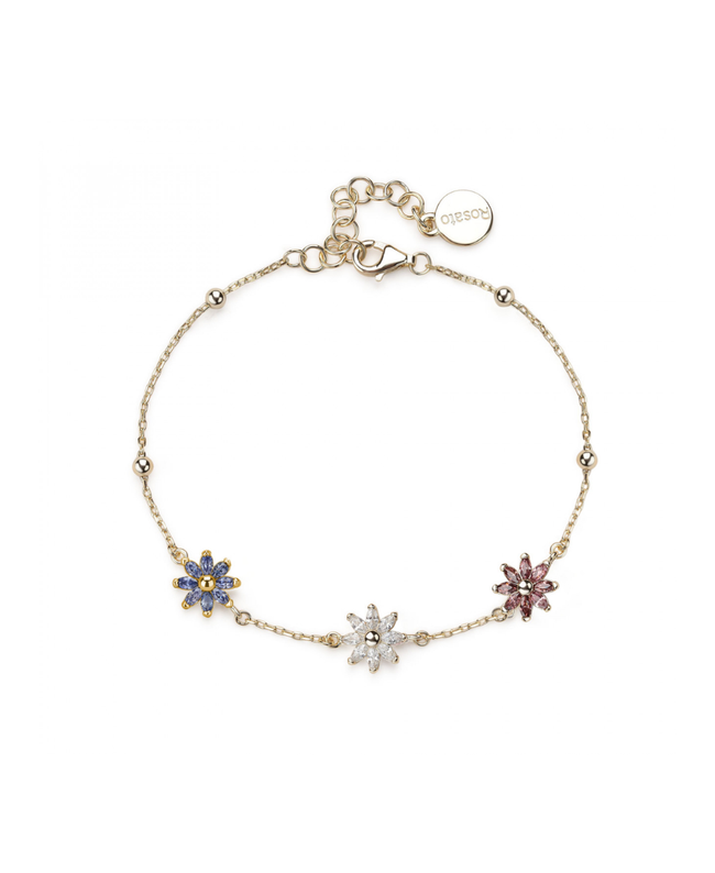 Rosato Bracciale Morbido Fiori Colorati Dorato Gaia