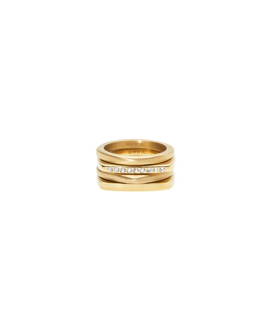Breil Anello Donna Set Dorato NEW TETRA