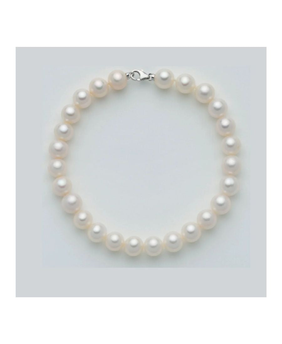 Miluna Bracciale di Perle in Oro Bianco 7,5-8