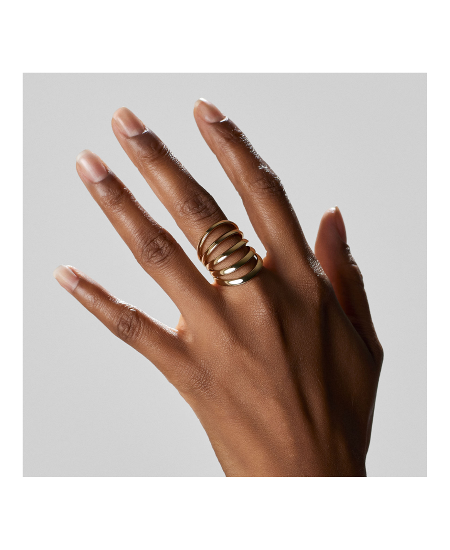 Pianegonda Anello a Cinque Fasce Dorato MVP WARDROBE X PIANEGONDA