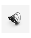 Pianegonda Anello a Cinque Fasce Bicolore Argento e Nero MVP WARDROBE X PIANEGONDA