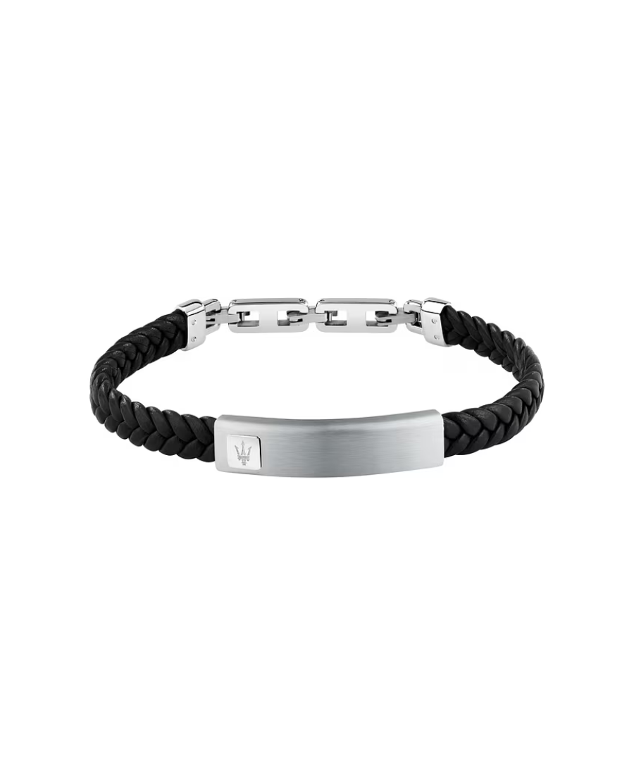 Bracciale Uomo Maserati Recycled Leather Nero