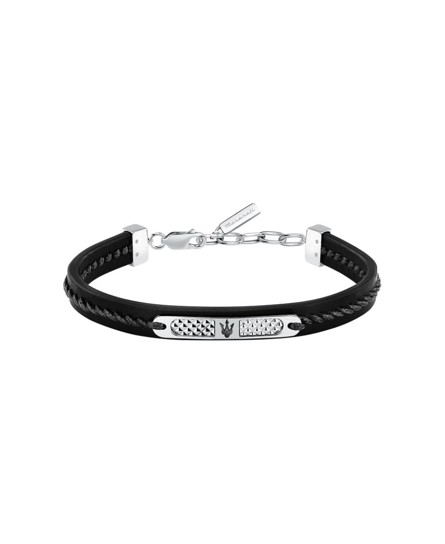 Bracciale Uomo Maserati Recycled Leather Nero
