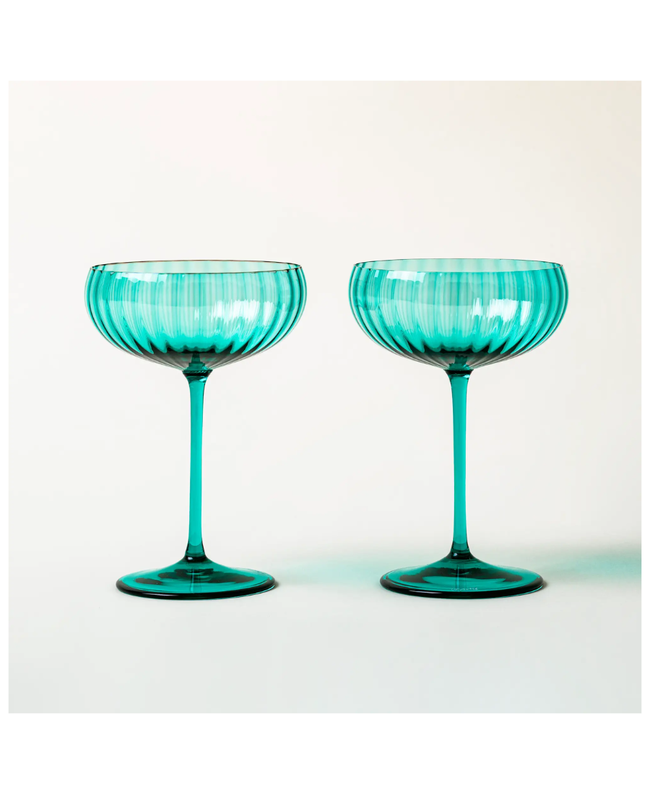 Venini Coppe Champagne Bollicine Verde Menta