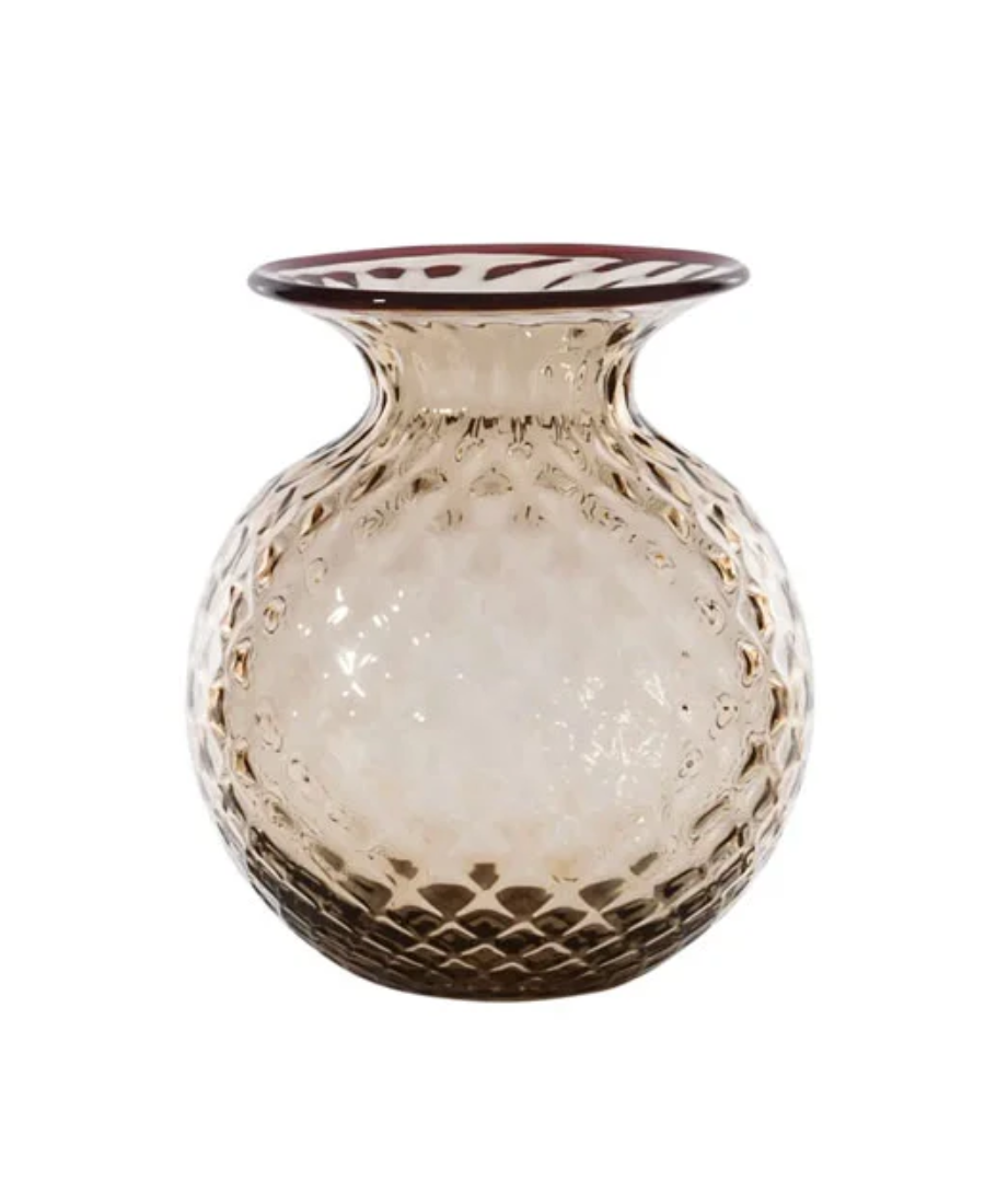 Venini Vaso Balloton Fiori Moka Medio
