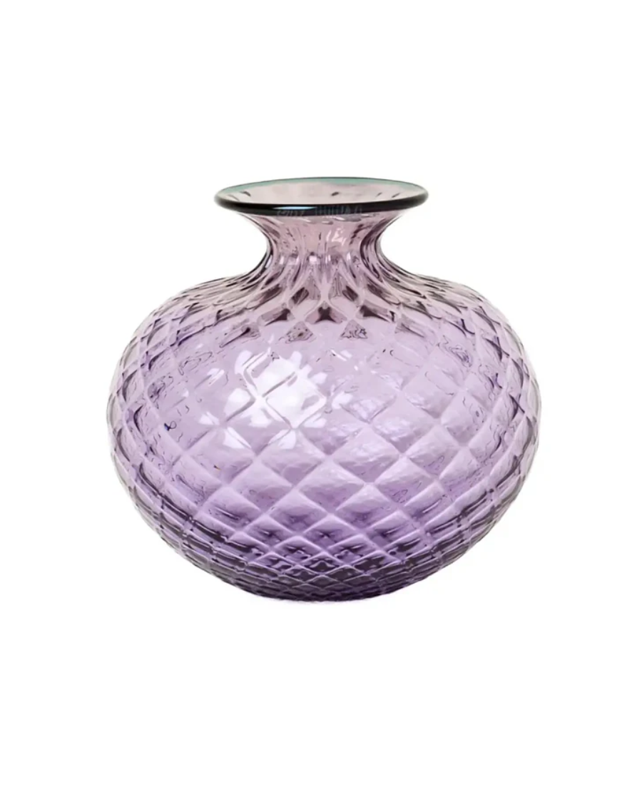 Venini Vaso Monofiore Balloton Lilla Menta