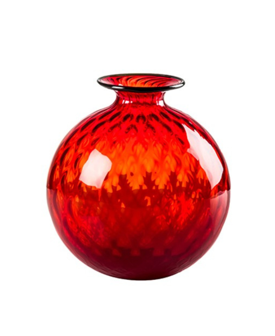 Venini Vaso Monofiore Balloton Rosso Medium
