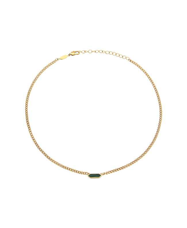 Breil Collana Donna Styilize Dorata Grumetta con Malachite
