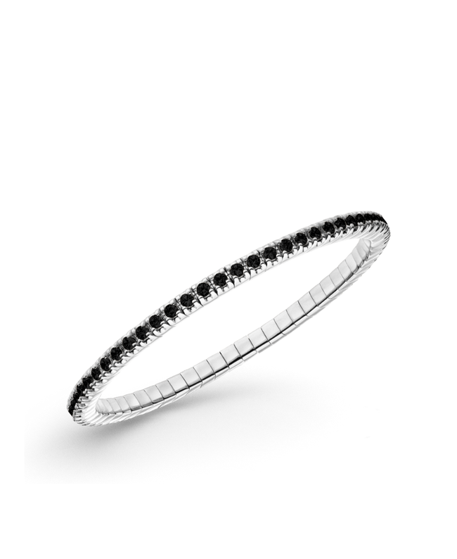 LUIS & FREYA Bracciale Tennis Elastico con Zirconi Neri